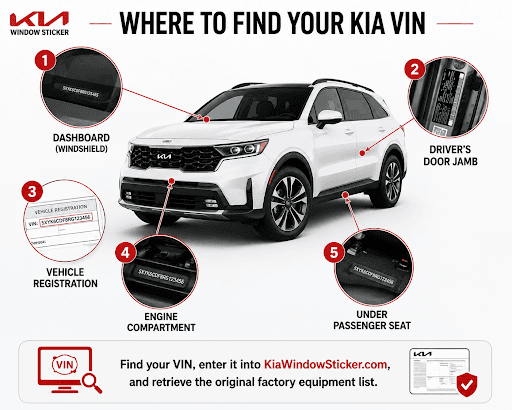 Where to find your KIA VIN